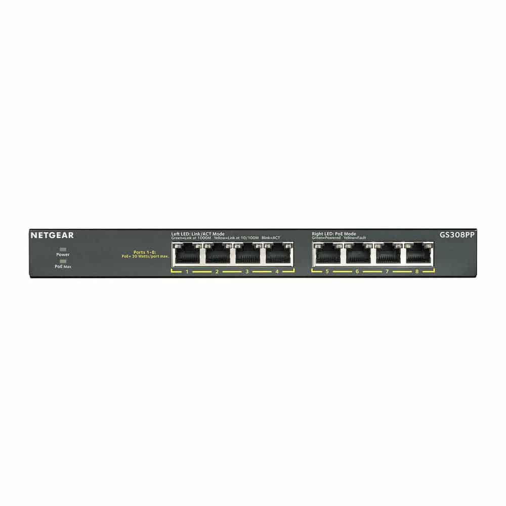 (image for) NETGEAR GS308PP 8-Port Gigabit PoE+ Network Switch